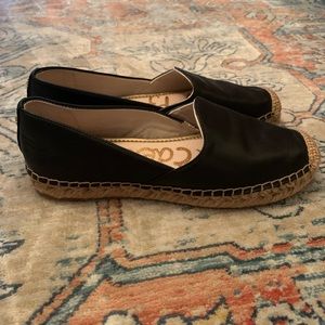 Sam Edelman Kesia leather espadrille in black. SZ 6.